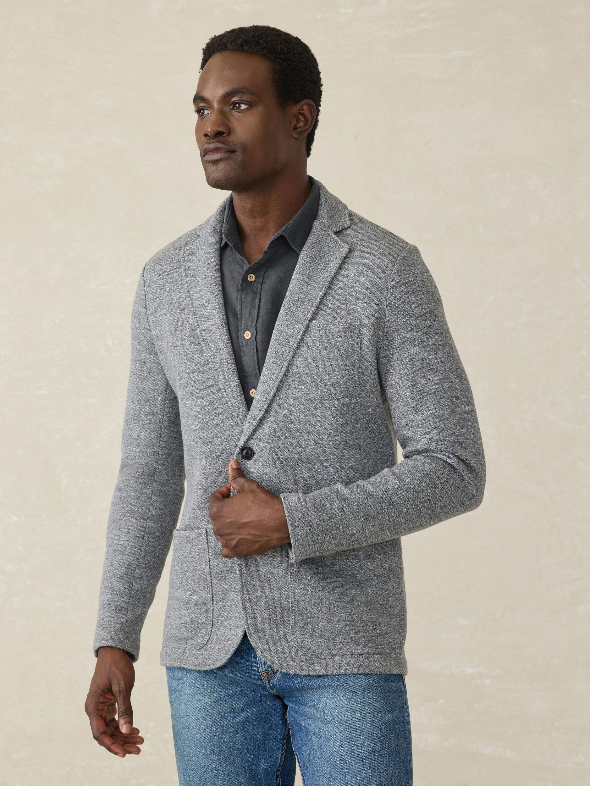 Inlet Knit Blazer (Tall) - Medium Grey Melange Male Product Image