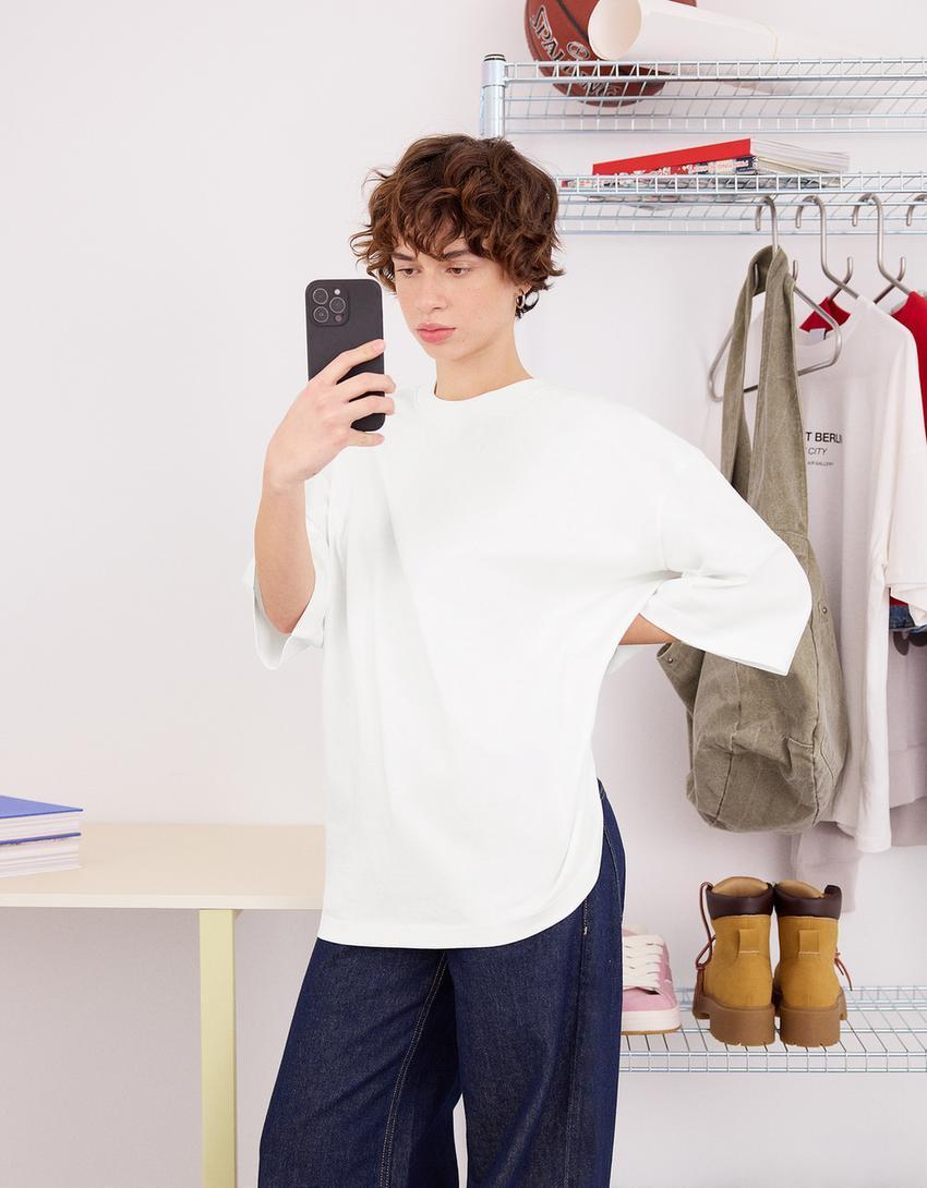 Oversize short sleeve heavy cotton T-shirt Product Image
