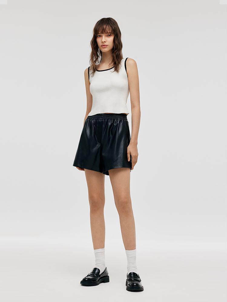 PU Leather Women Shorts Product Image