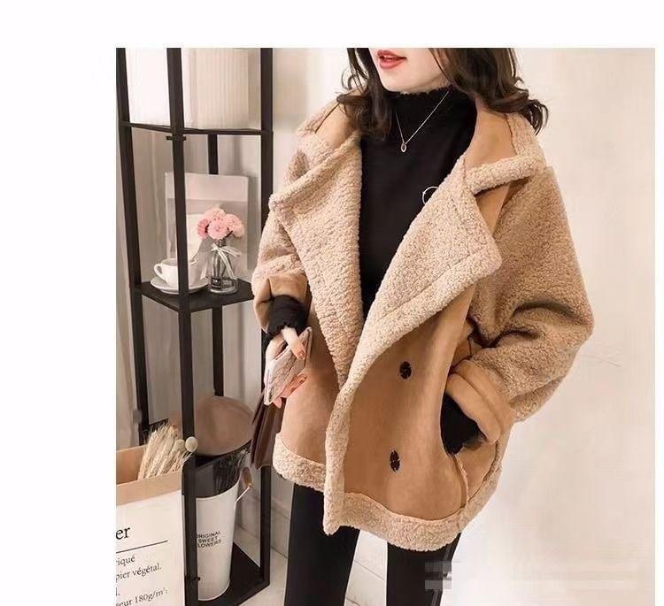 Fleece-Lined Double-Breasted Jacket Product Image