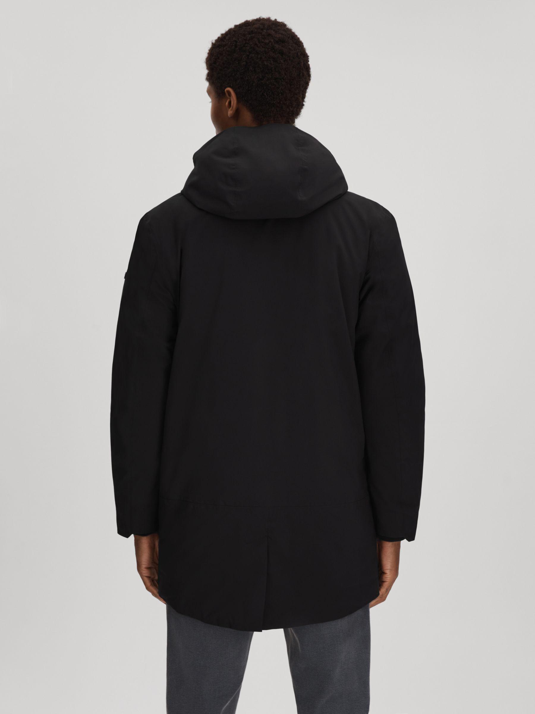 Scandinavian Edition Waterproof Hooded Coat in Black Product Image