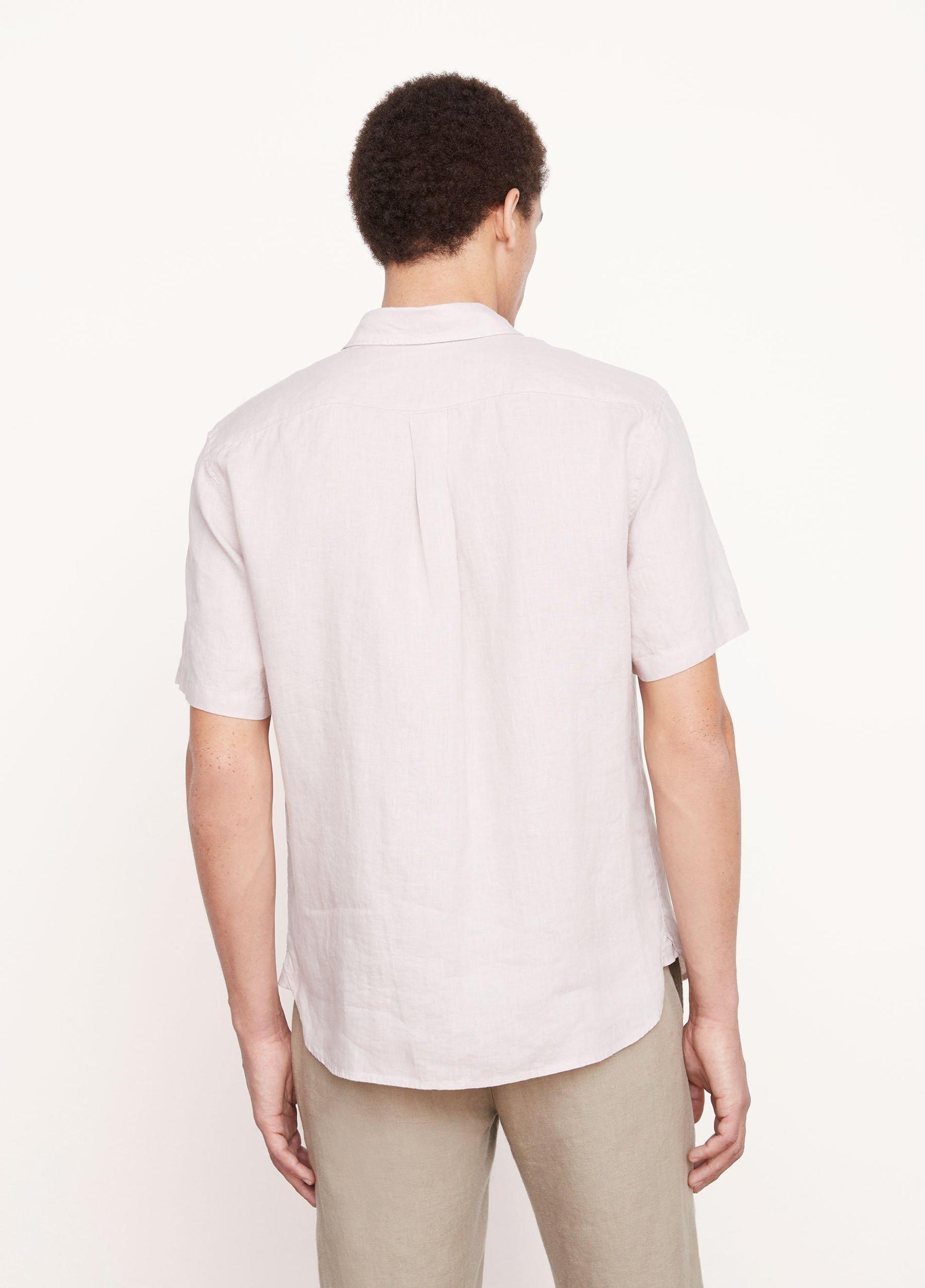 Mens Linen Short-Sleeve Shirt, Rosewater, Size XS Vince Product Image