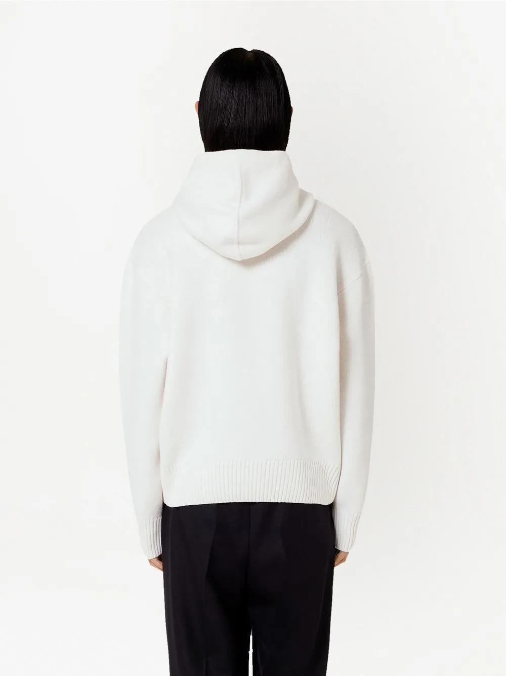 logo-intarsia knit hoodie Product Image
