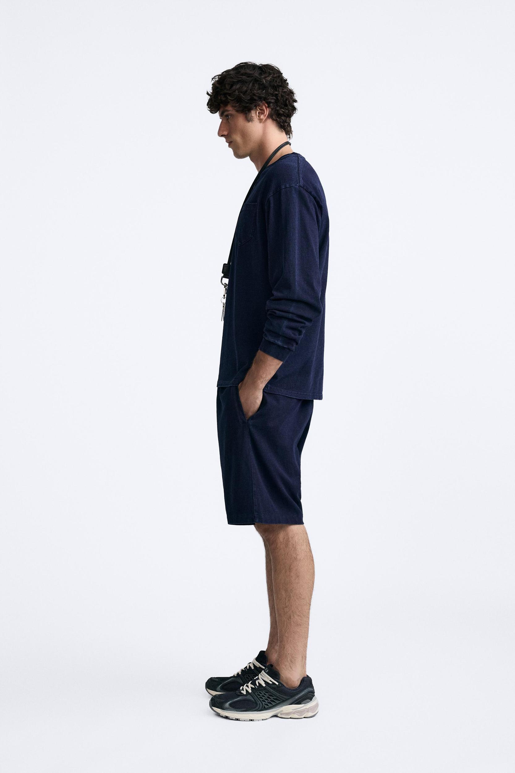 INDIGO COTTON SHORTS Product Image
