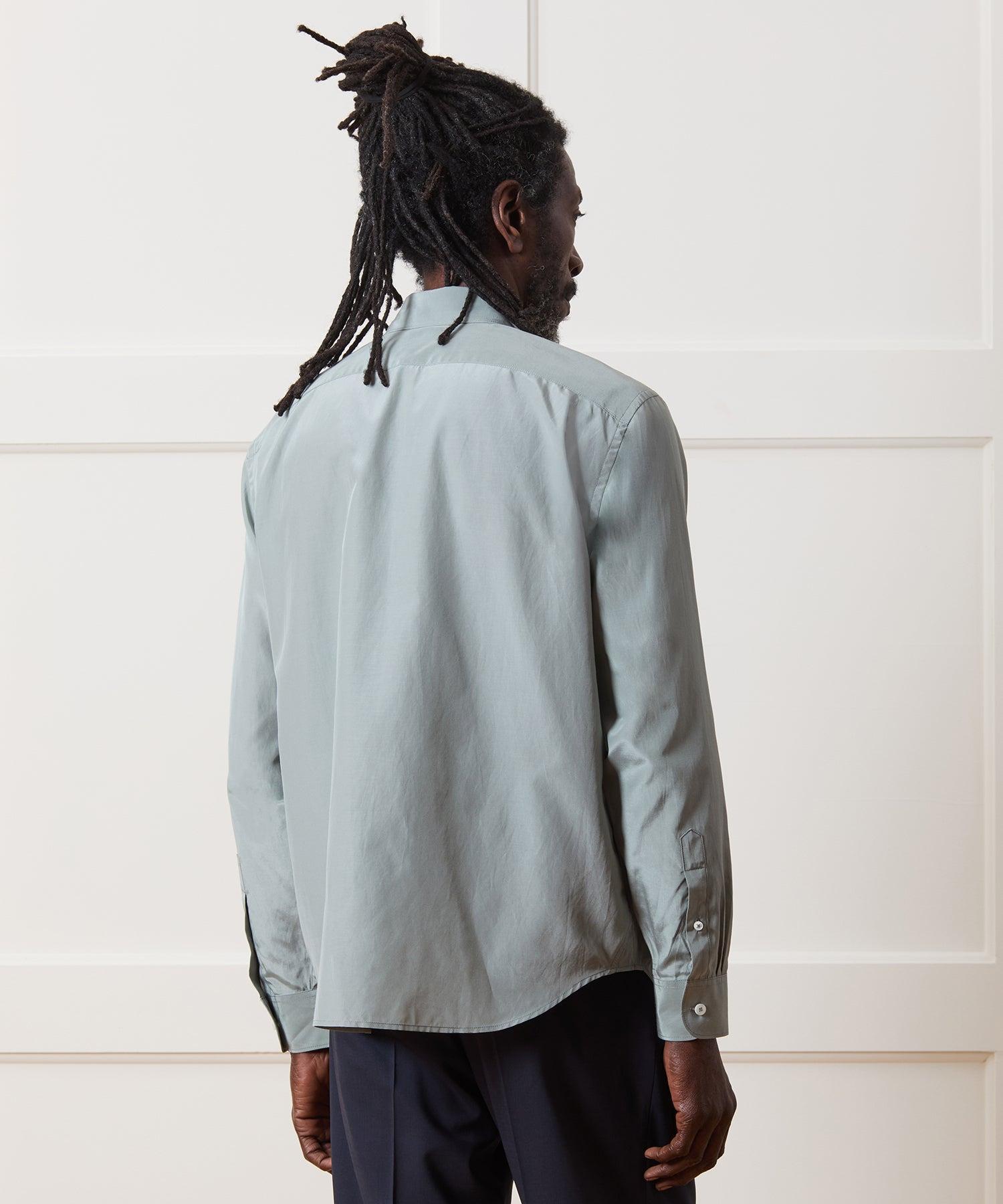 Relaxed Silk-Cotton Point Collar Shirt Product Image