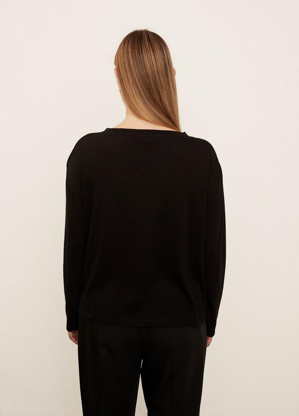 Womens Boxy Long Sleeve Crew Neck T-Shirt, Optic White, Size 1XL Vince Product Image
