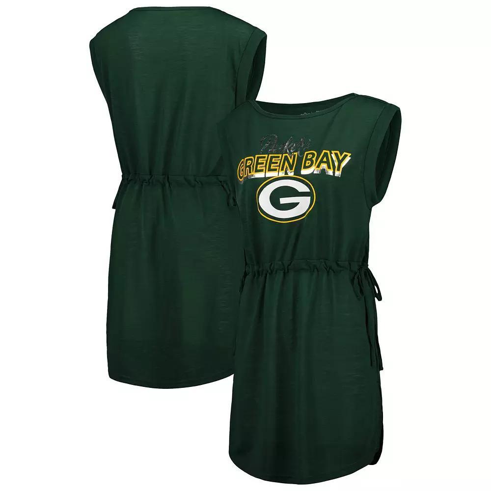 Women's G-III 4Her by Carl Banks Green Green Bay Packers G.O.A.T. Swimsuit Cover-Up, Size: XL Product Image