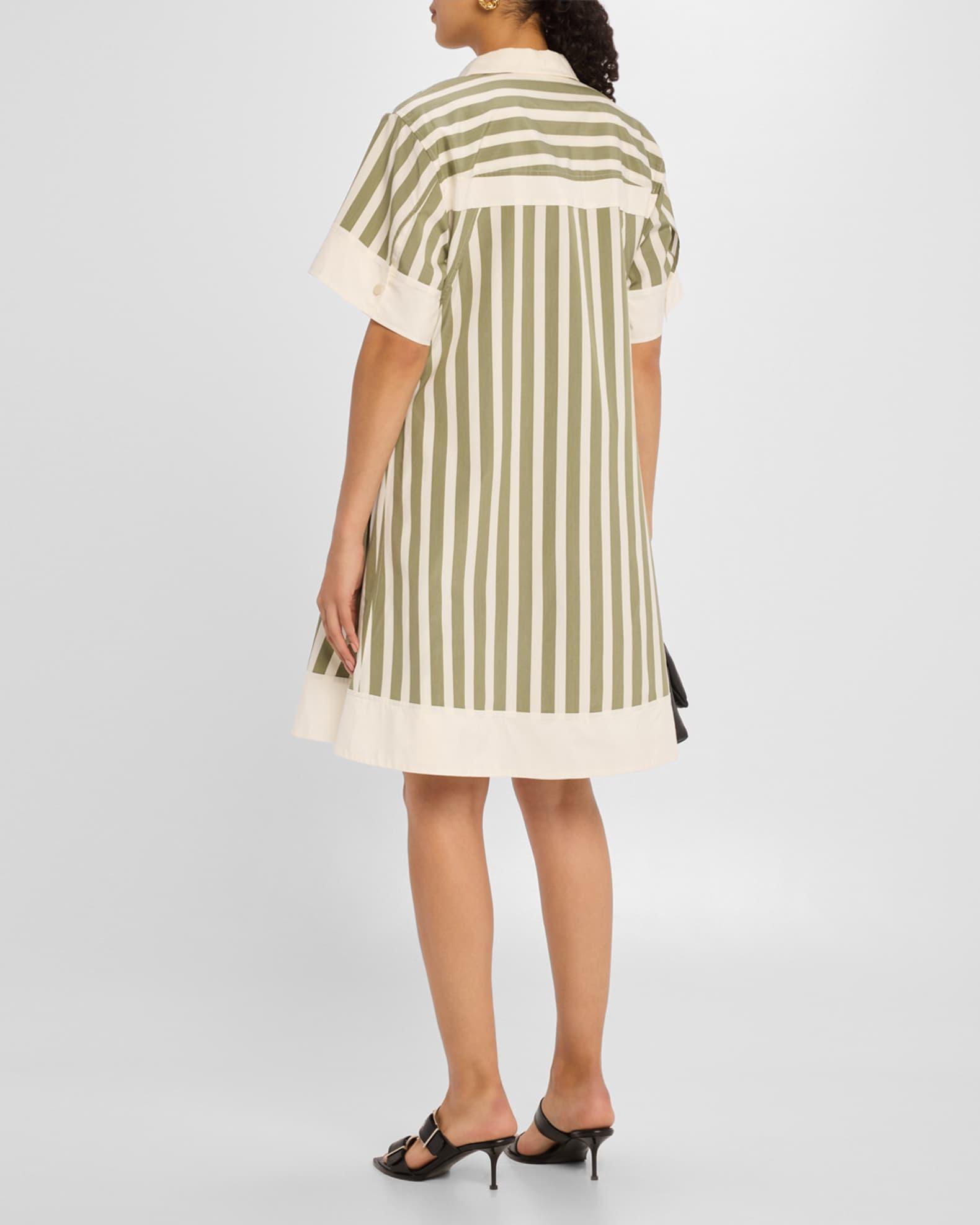 Stripe Short-Sleeve Shirt Dress Product Image