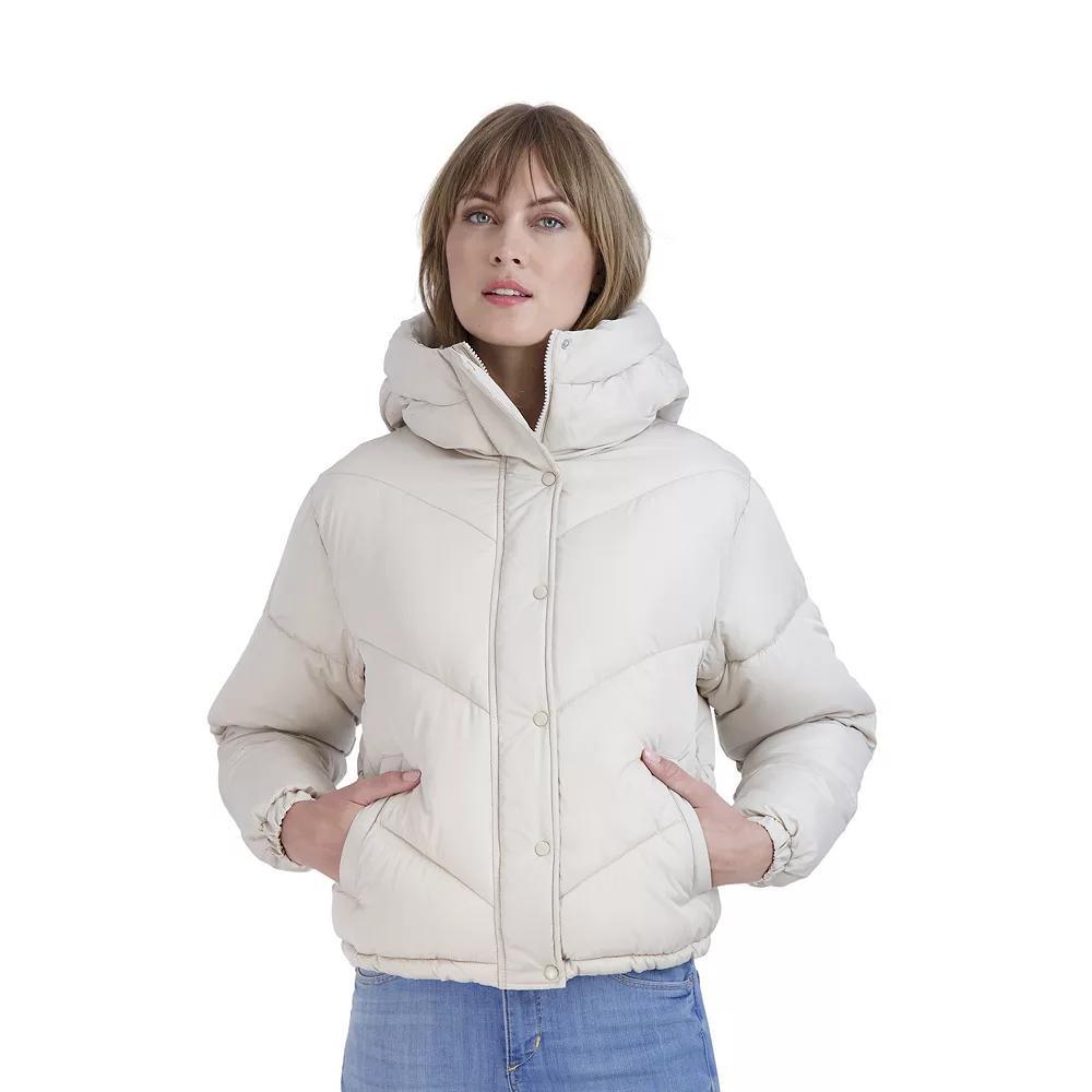 Juniors' Sebby Short Puffer Jacket, Women's, Size: Large, Gray Product Image