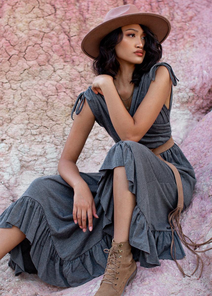 Giovanna Dress in Heather Charcoal Female Product Image