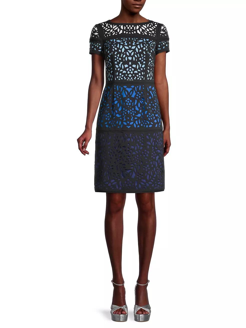 Ombre Laser-Cut Lace Dress Product Image
