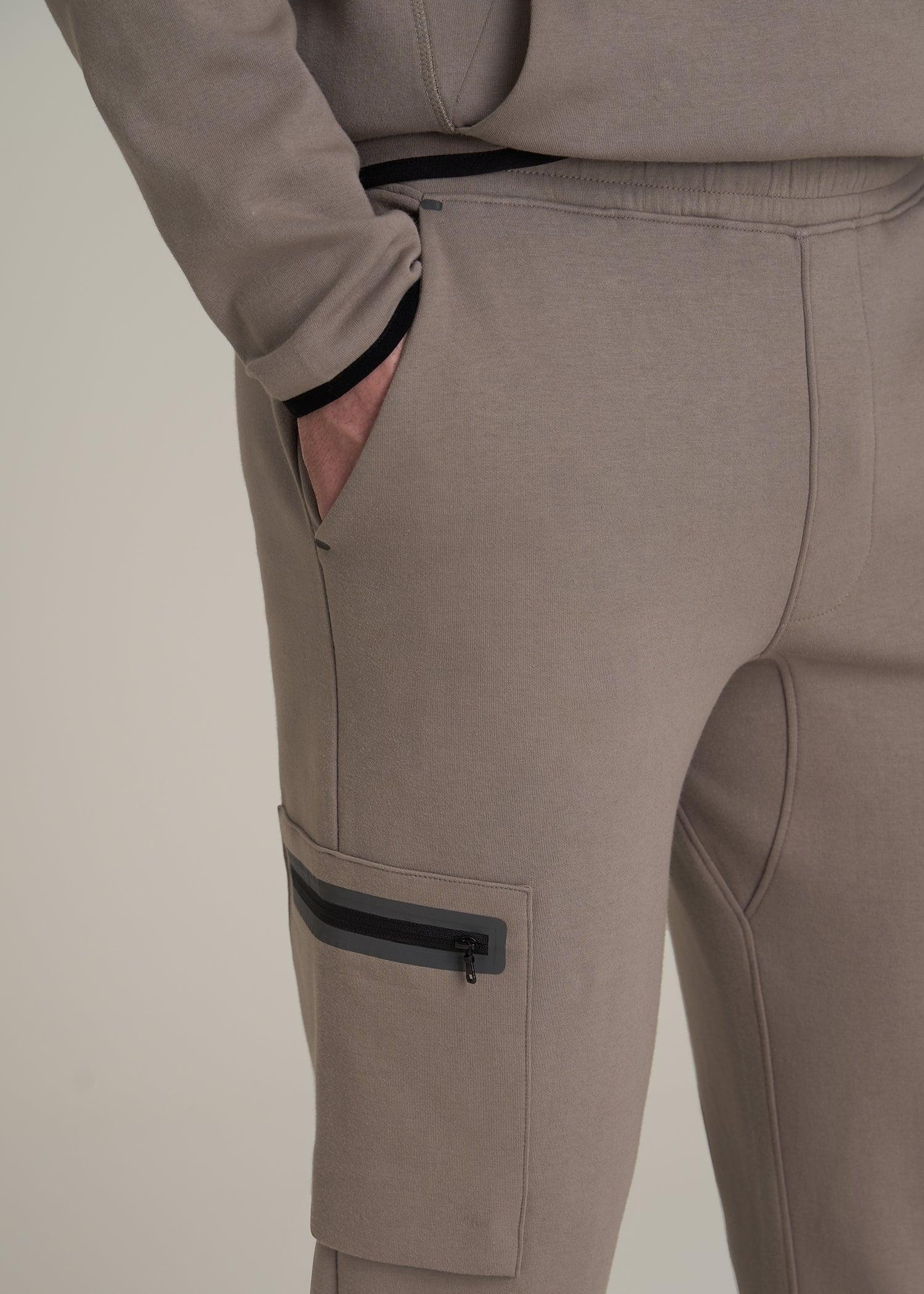 Utility Fleece Cargo Joggers for Tall Men in Portobello Product Image