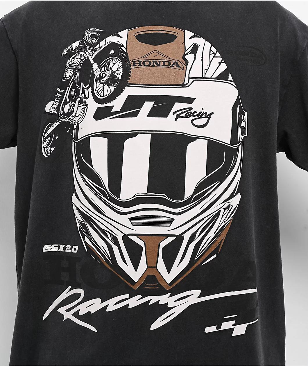 JT Racing x Honda Pump Black Washed T-Shirt Product Image