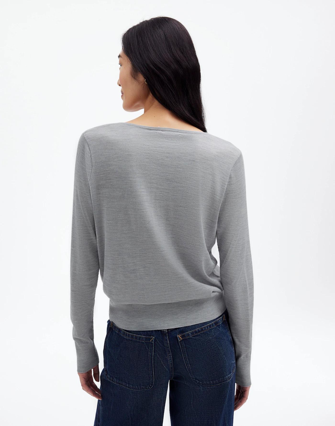 Merino Wool-Silk Blend V-Neck Sweater Product Image
