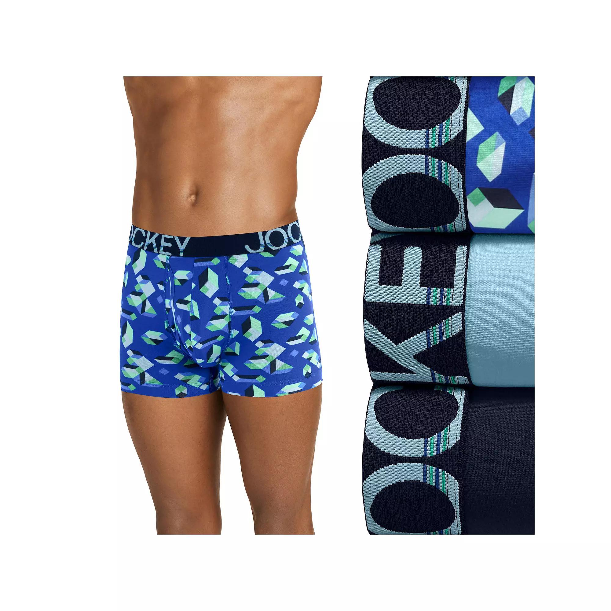 Men's Jockey® ActiveStretch™ 3-Pack 4" Boxer Briefs, Size: Large, Navy Gray Product Image