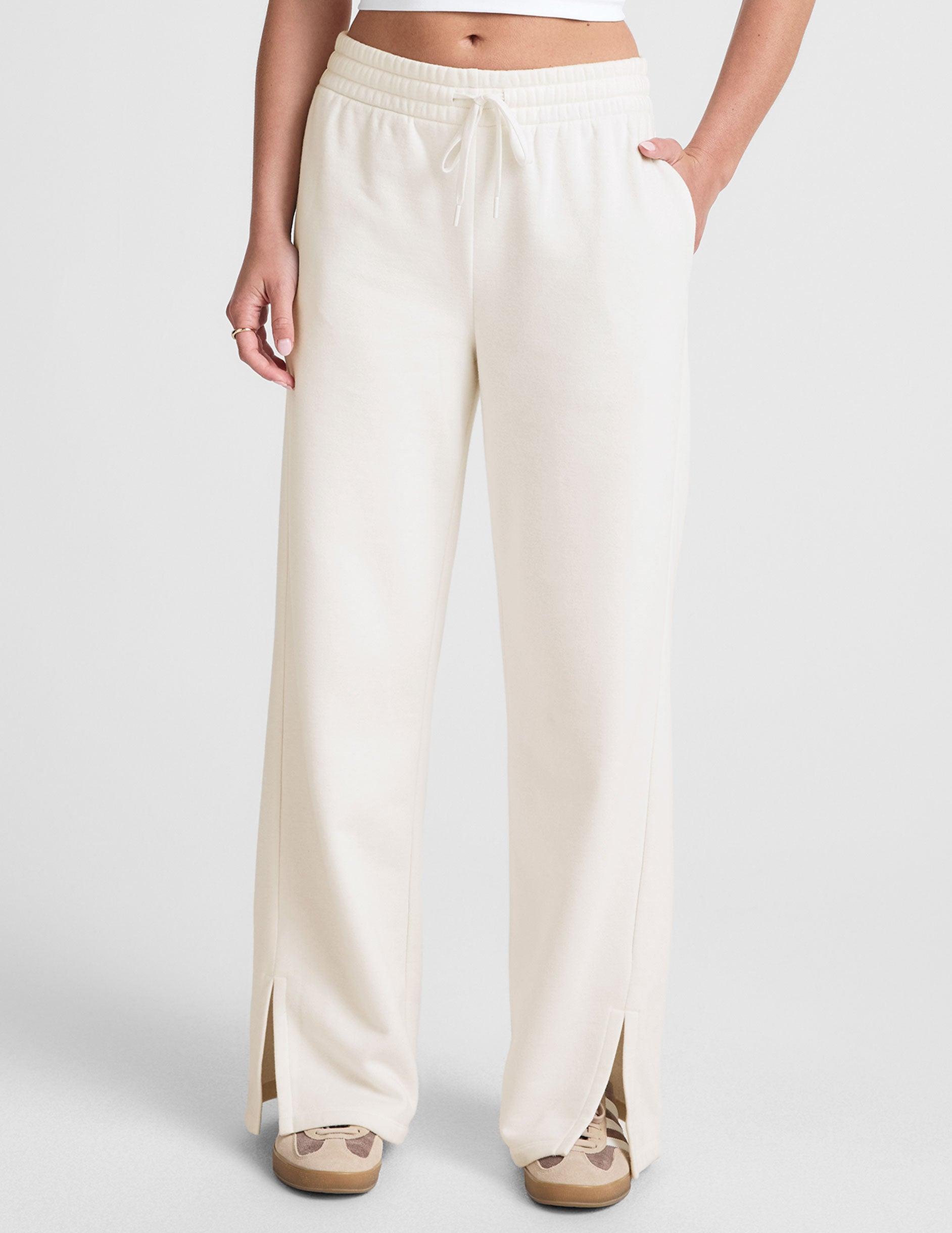 LuxeFleece Side Slit Wide Leg Pant Product Image