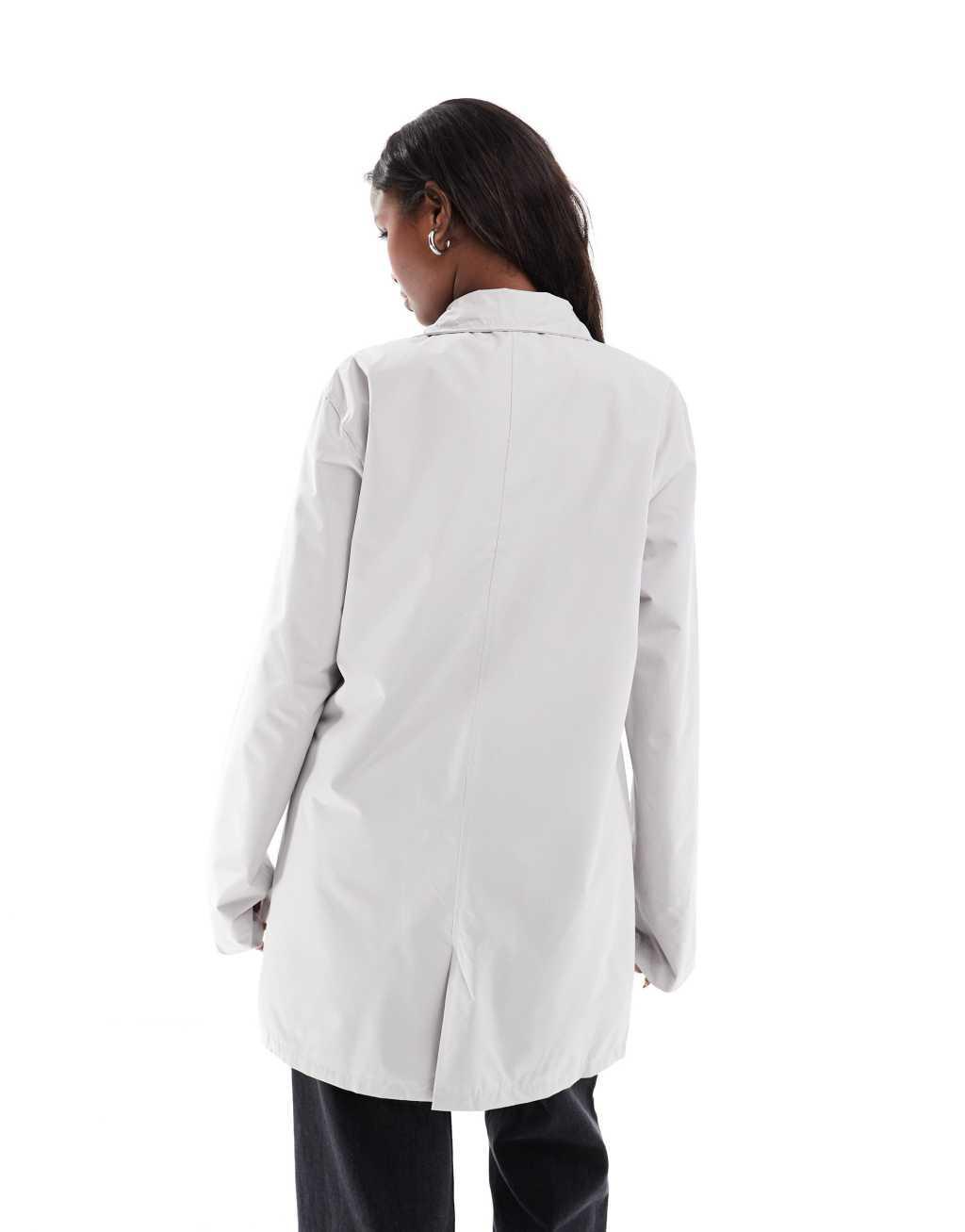 French Connection lined funnel neck trench jacket in light gray Product Image