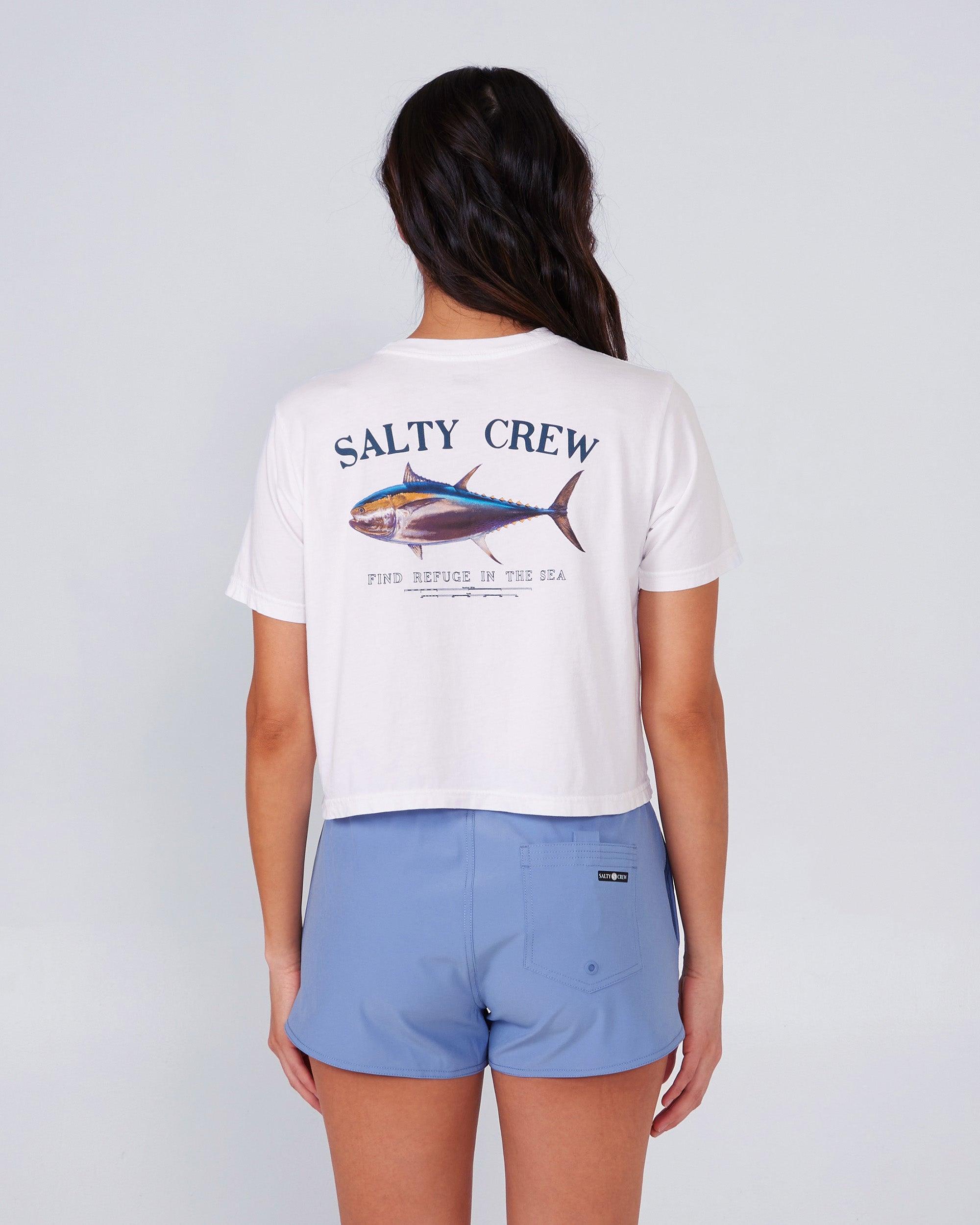 Big Blue Crop Tee - White Female Product Image