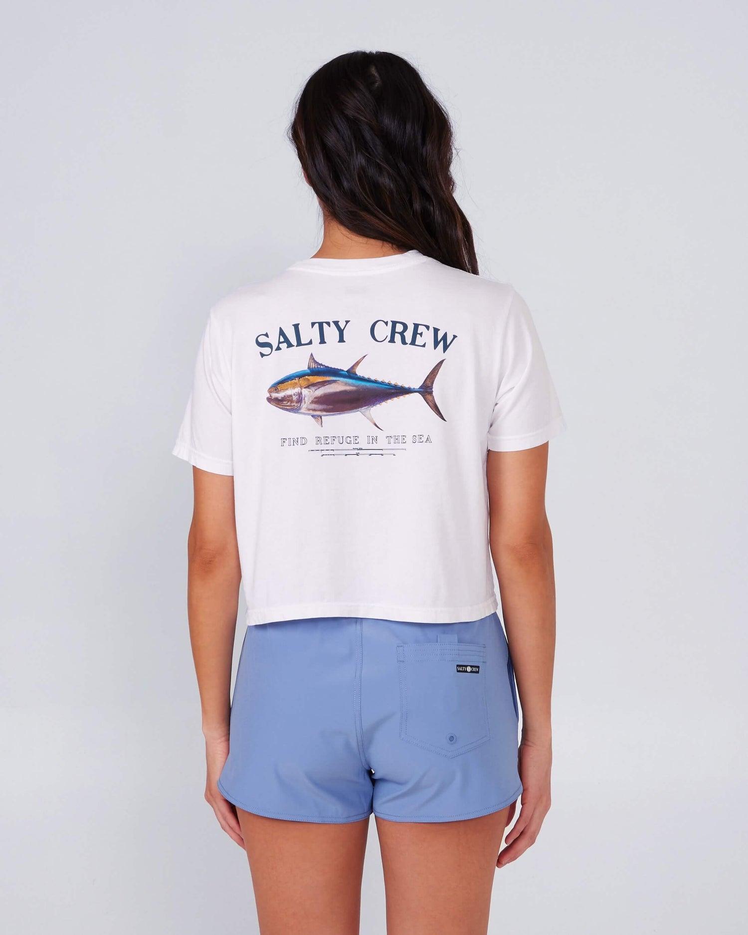 Big Blue Crop Tee - White Product Image