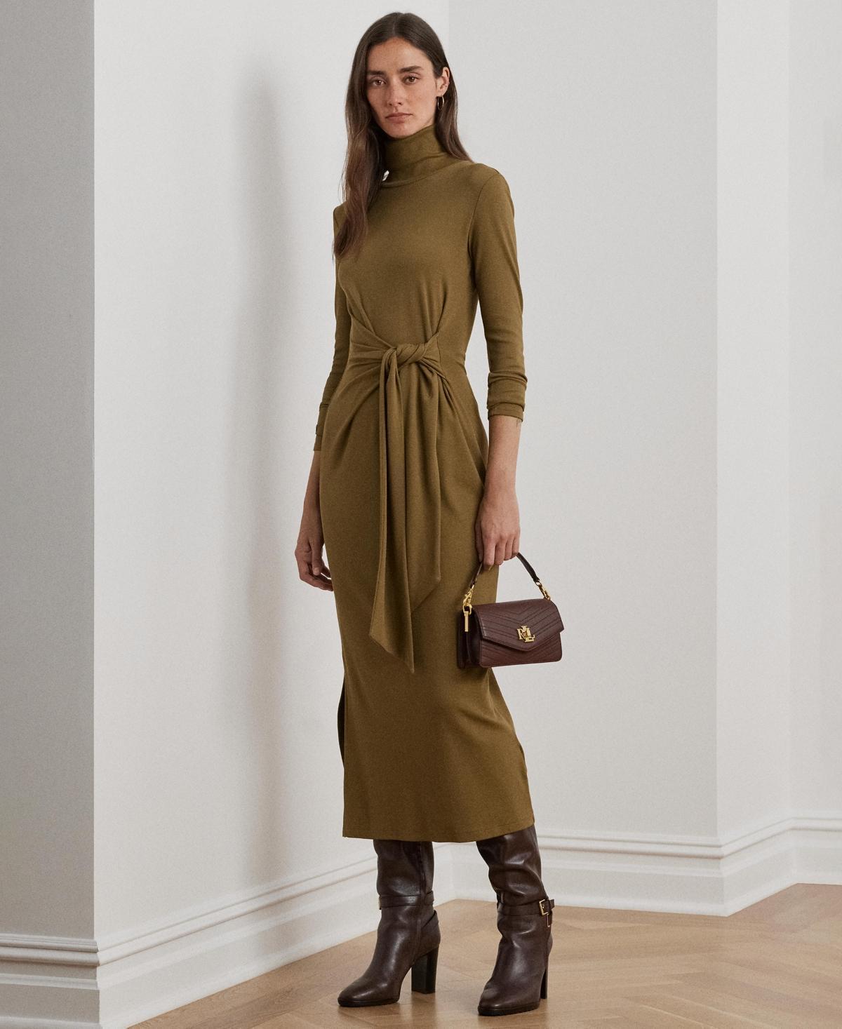 Lauren Ralph Lauren Womens Tie-Front Turtleneck Dress Product Image