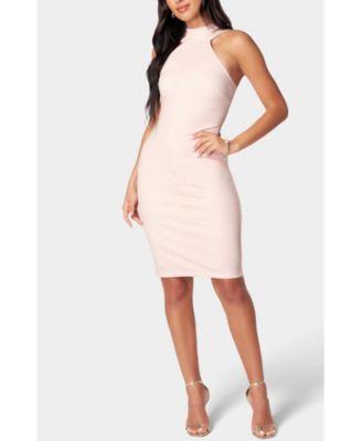 Bebe Womens Halter Neck Shimmer Dress - Light Product Image