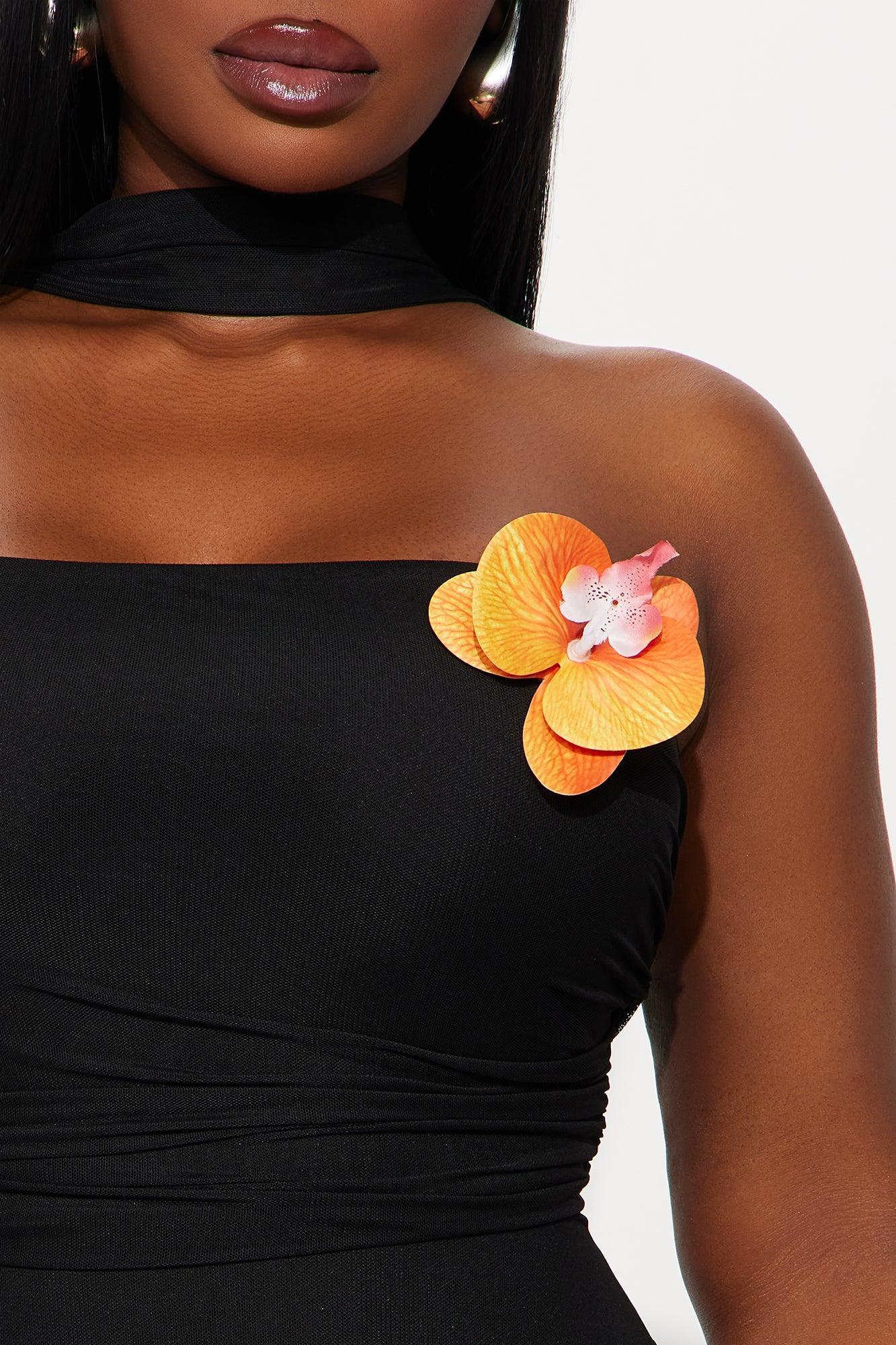 Rosa Mesh Strapless Maxi Dress - Black Female Product Image