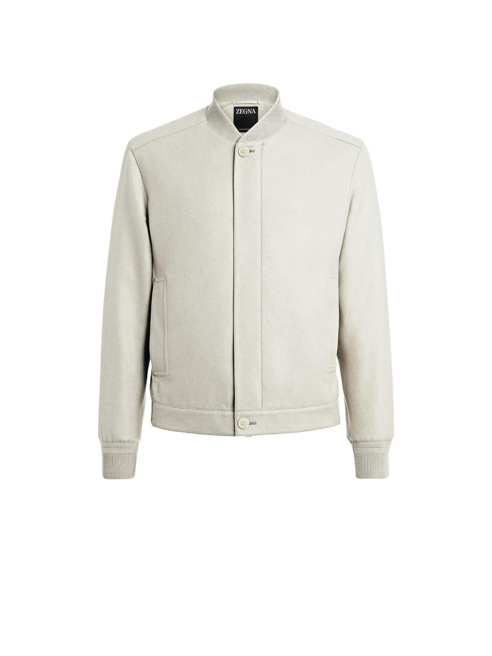 ZEGNA Oasi Cashmere Elements Bomber Jacket In White Product Image