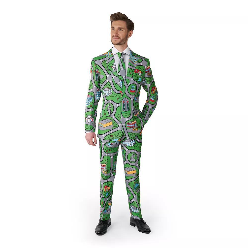 Men's Suitmeister Carpet City Green Blazer, Pants & Tie Suit Set, Size: Medium Product Image