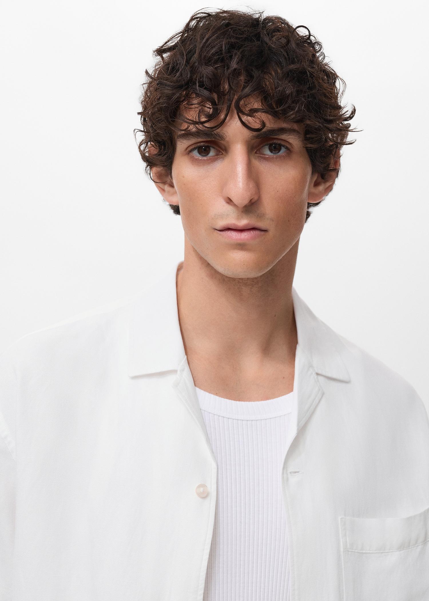 Regular-fit linen blend shirt - Men | MANGO USA Product Image