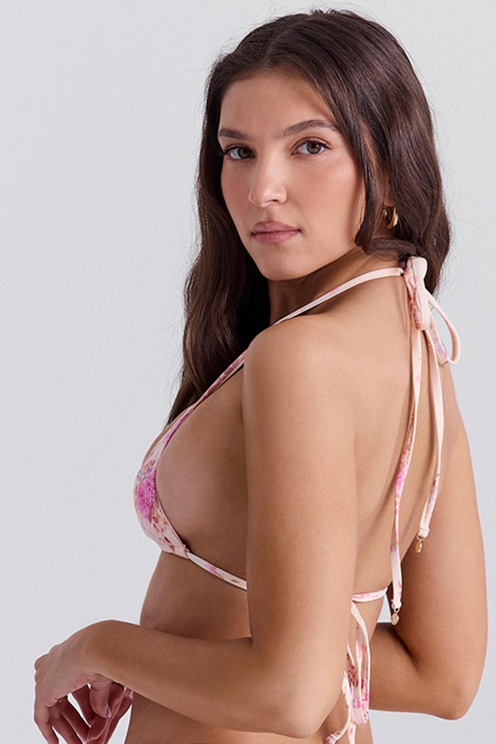 Caribe Floral Print Bikini Top Product Image