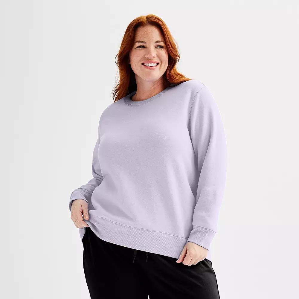 Plus Size Tek Gear Ultrasoft Fleece Crewneck Sweatshirt, Womens Bella Purple Product Image
