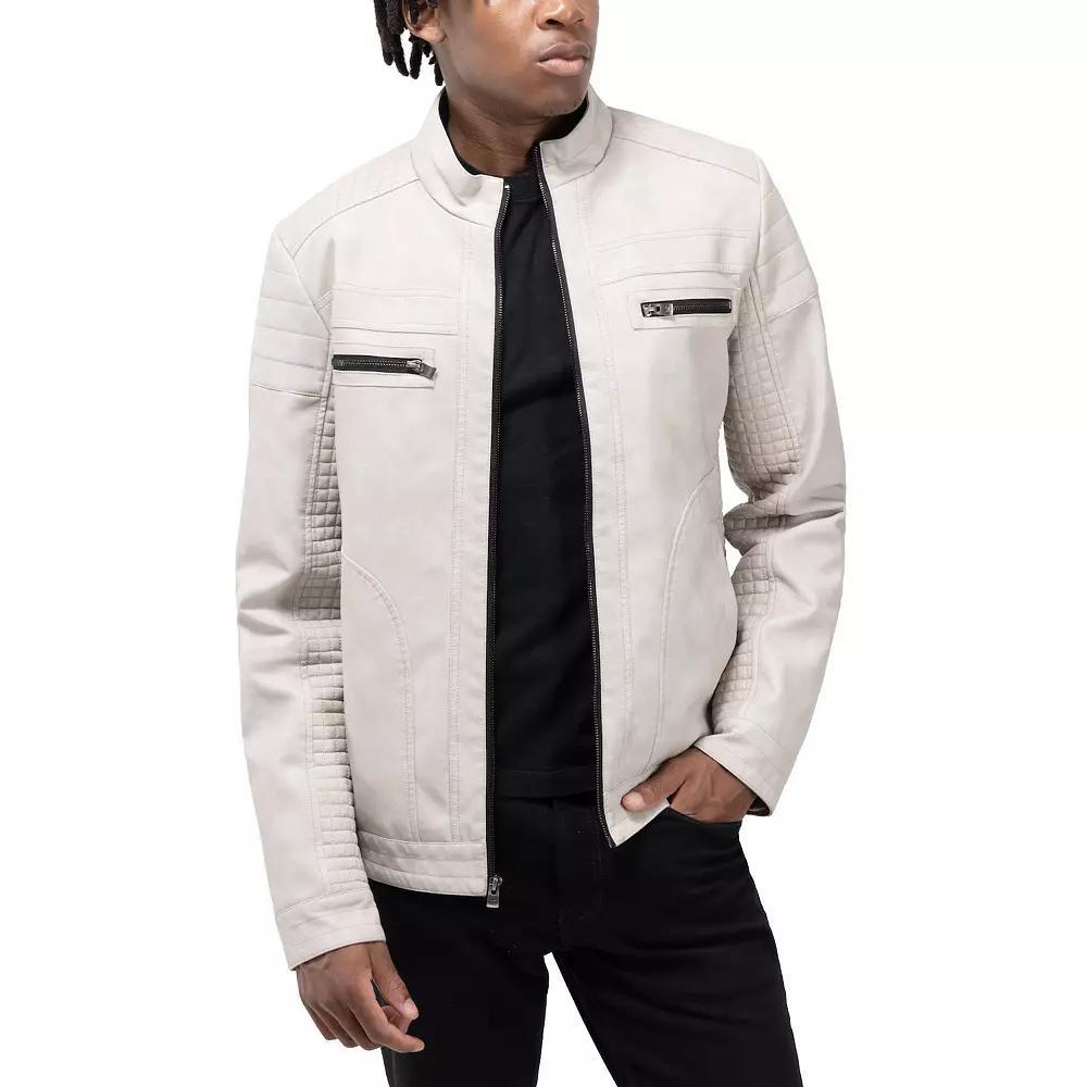 Men's Xray Faux Leather Jacket, Size: Large, Grey Product Image