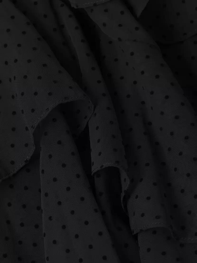 Polka Dot Tiered Chiffon Midi-Dress Product Image