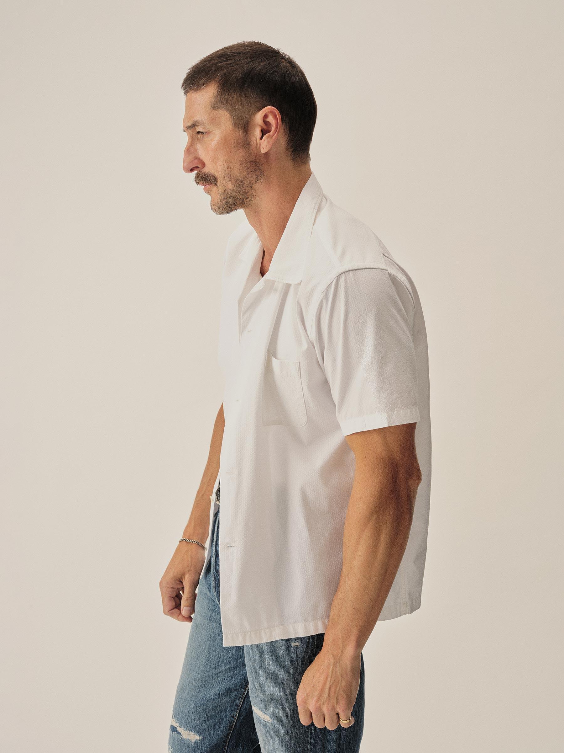 White Sodapop Seersucker Camp Shirt Product Image