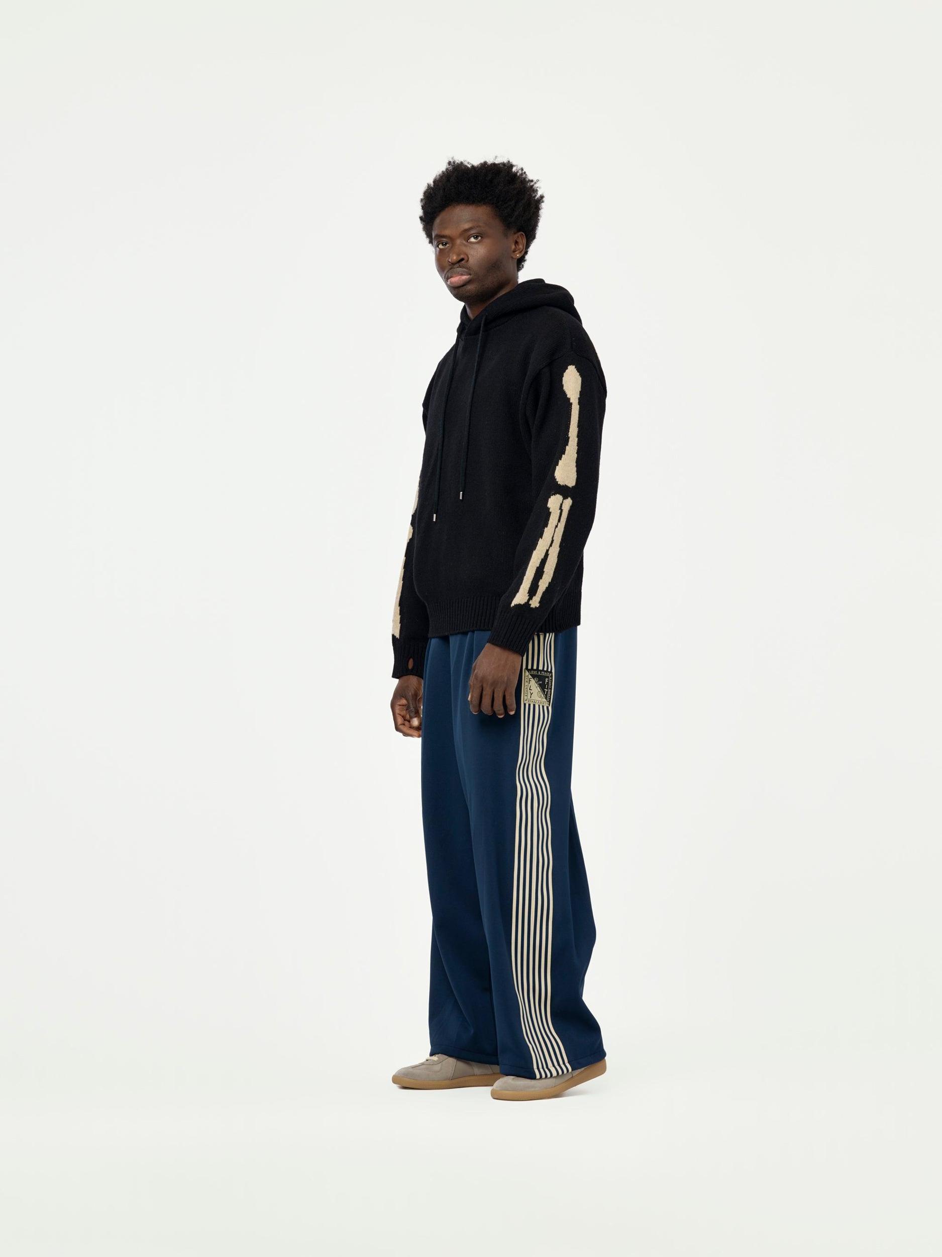 5G Wool BONE Hood Sweater (Black) Product Image
