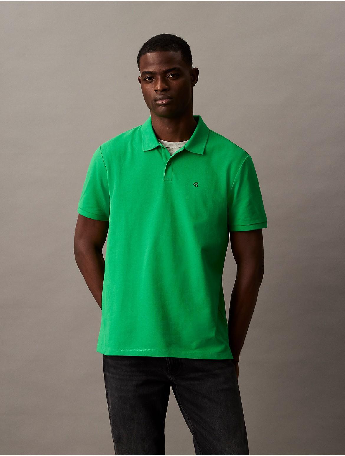 Calvin Klein Men's Cotton Pique Classic Polo Shirt - Blue - M Product Image
