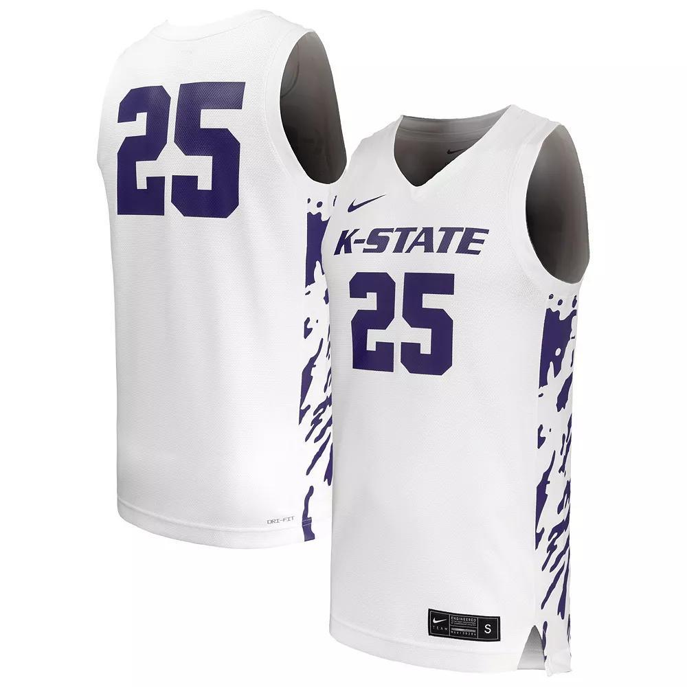 Men's Nike #25 White Kansas State Wildcats Replica Basketball Jersey, Size: XL Product Image