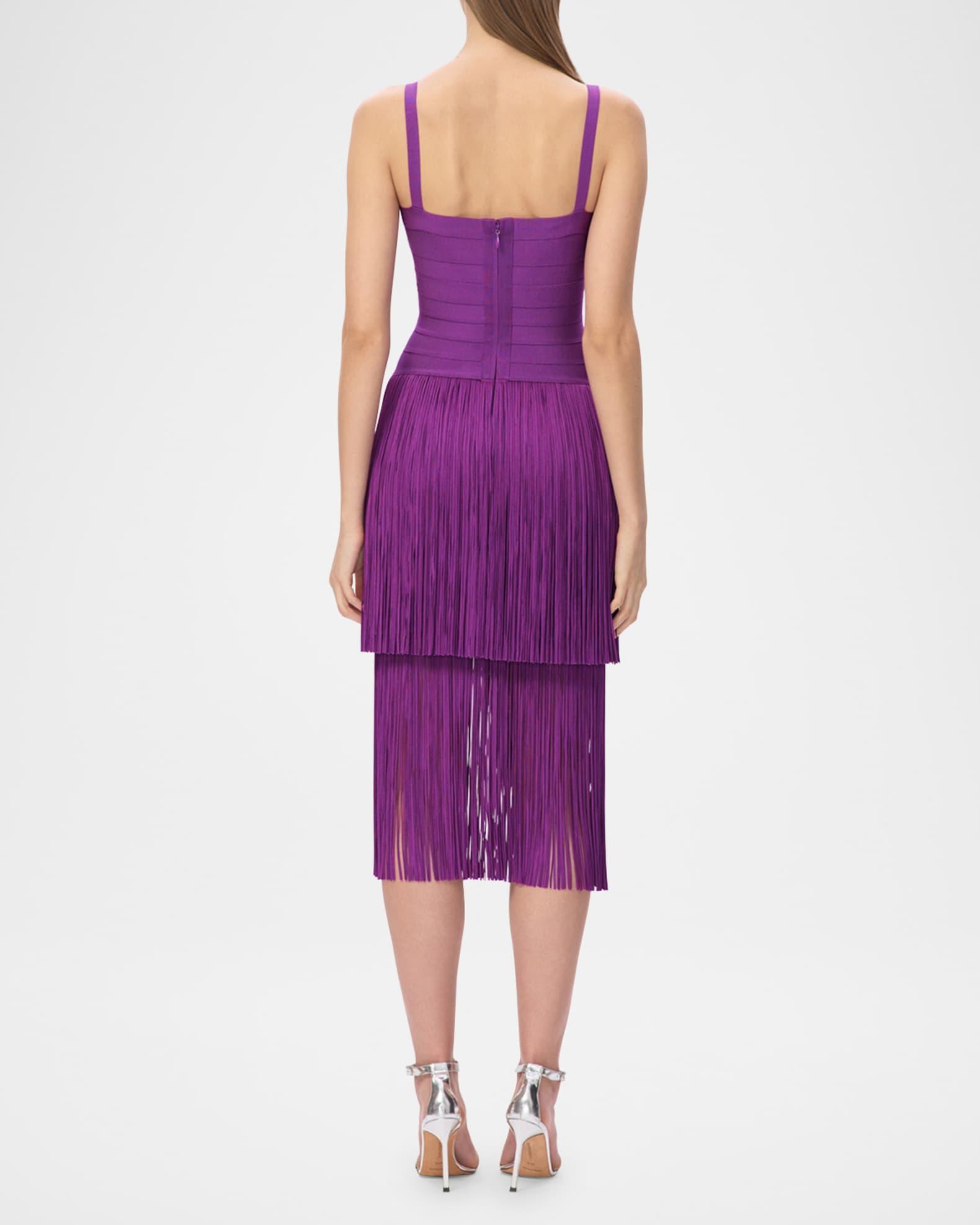 The Georgia Tiered Fringe Midi Dress Product Image