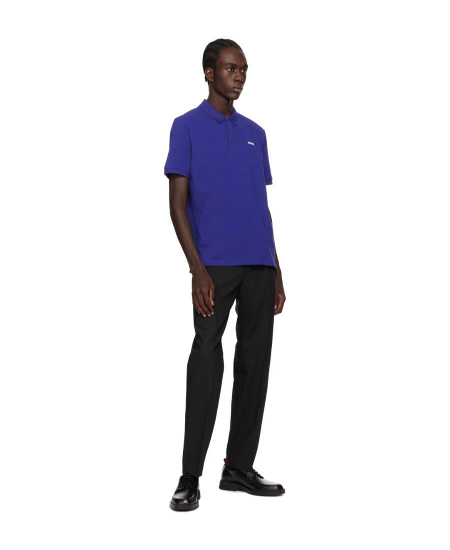 HUGO BOSS Lapel Short-sleeved Polo Shirt In Blue Product Image