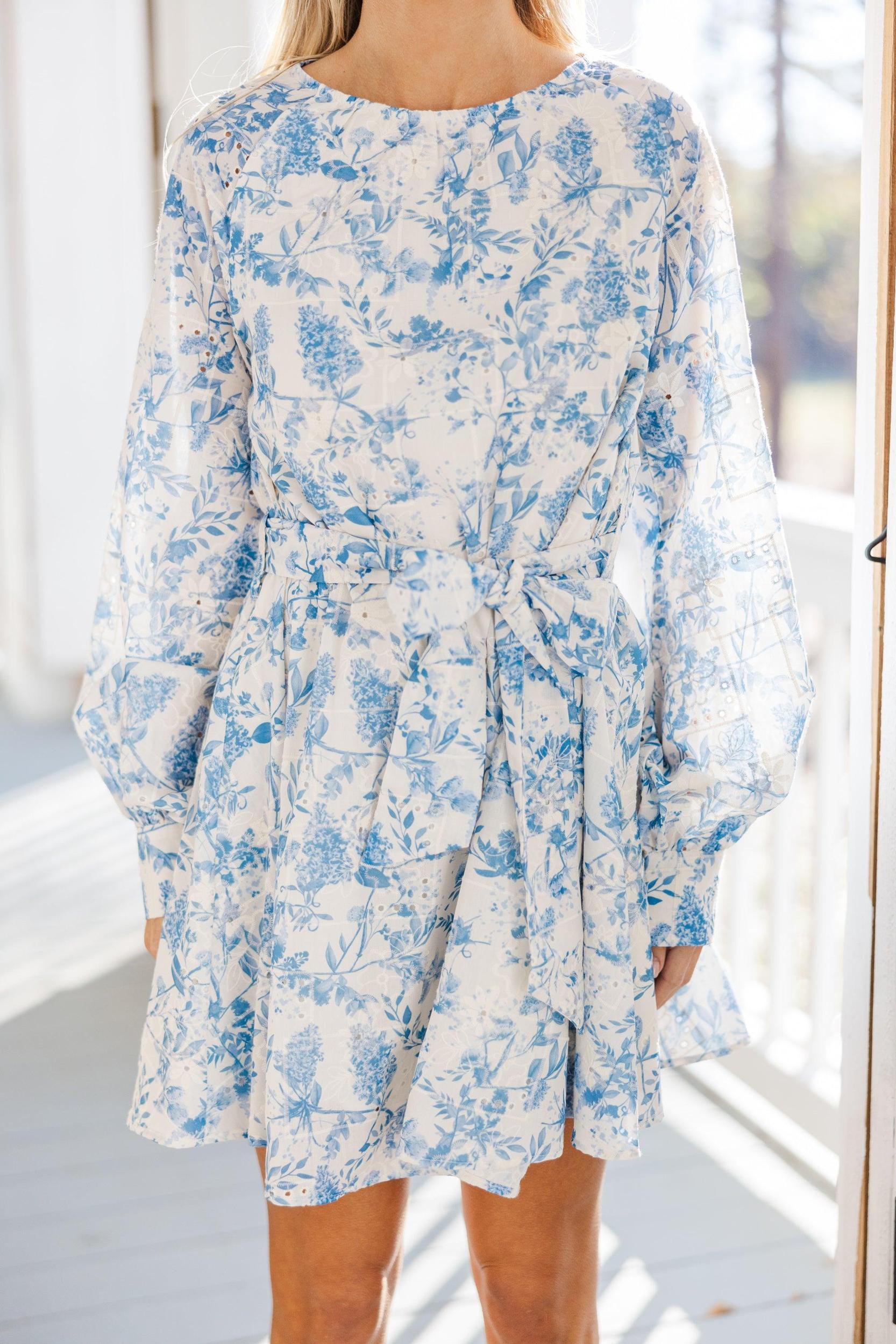 In Your Love Blue Toile Dress Female Product Image