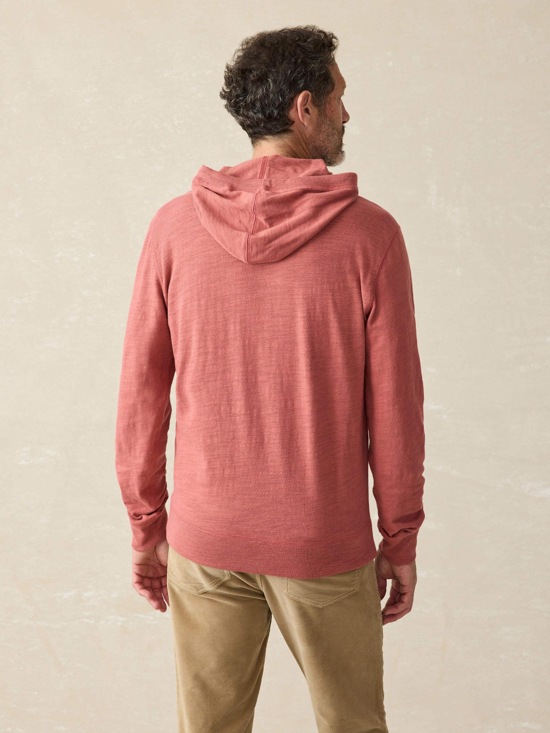 Sunwashed Slub Hoodie - Fall Red Male Product Image