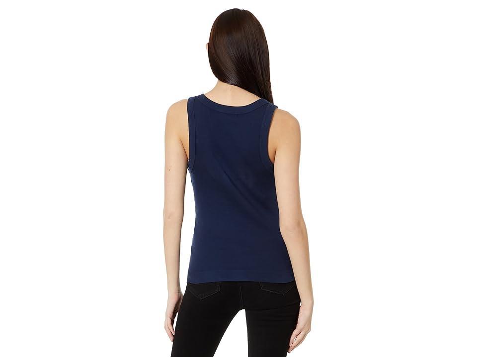 Michael Stars Maya 1X1 Cotton V-Neck Wide Binding Tank Top (Nocturnal) Women's Sleeveless Product Image