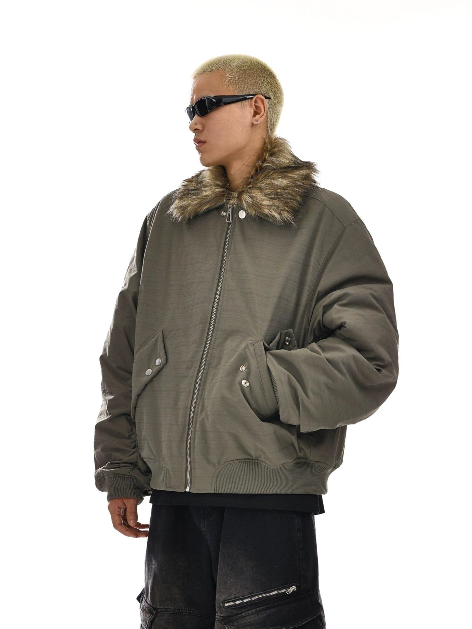 RT No. 12128 BLACK FUR COLLAR FLIGHT JK Product Image