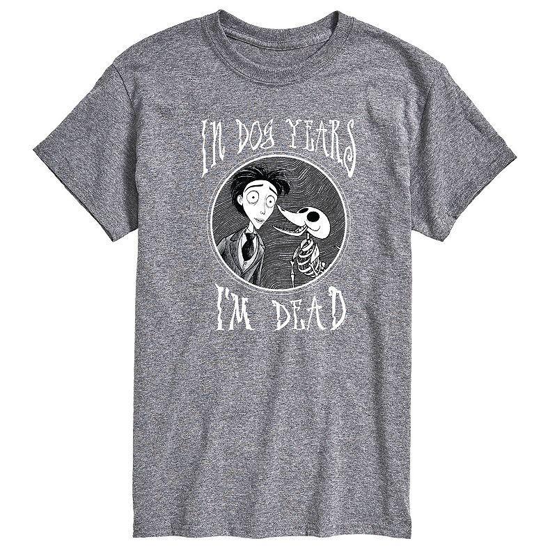Big & Tall Corpse Bride In Dog Years Graphic Tee, Mens Athletic Grey Product Image