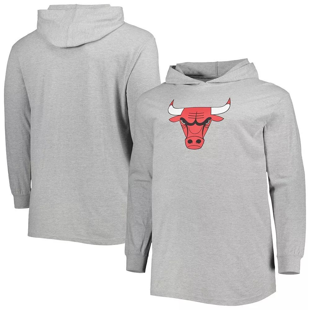 Men's Fanatics Branded Heather Gray Chicago Bulls Big & Tall Pullover Hoodie, Size: 2XLT, Grey Product Image