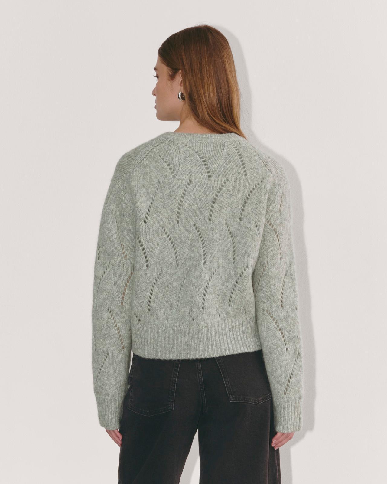 The Pointelle Cardigan in Cloud Product Image