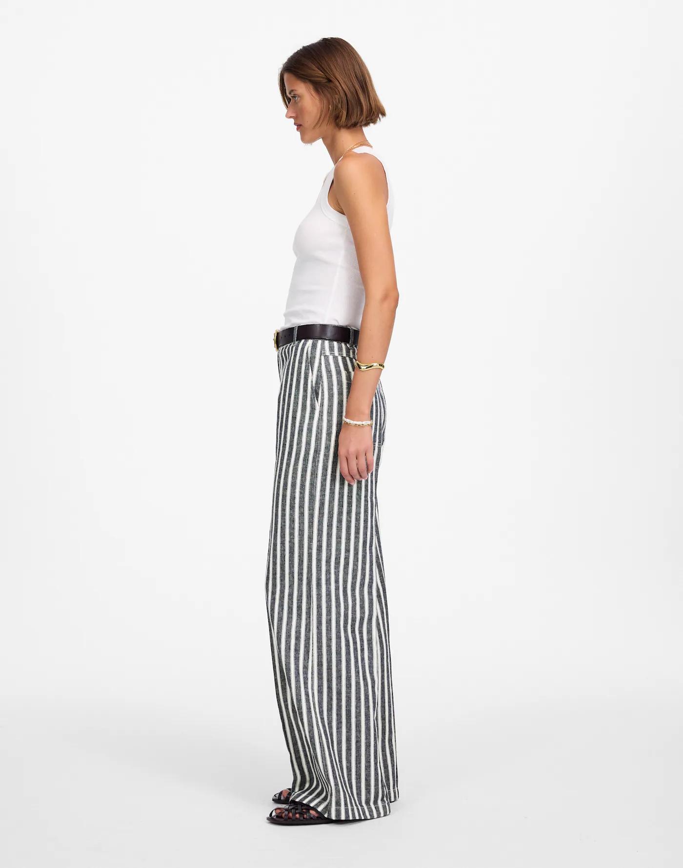 The Tall Zoe Relaxed Wide Pant in Linen-Cotton Blend Product Image