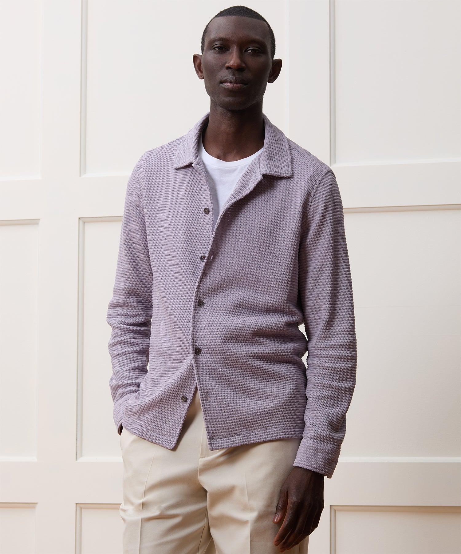 Textured Knit Polo Shirt Product Image