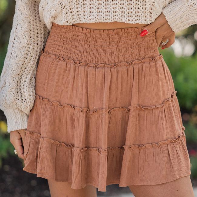 Through The Garden Pink Solid Mini Skort FINAL SALE Product Image