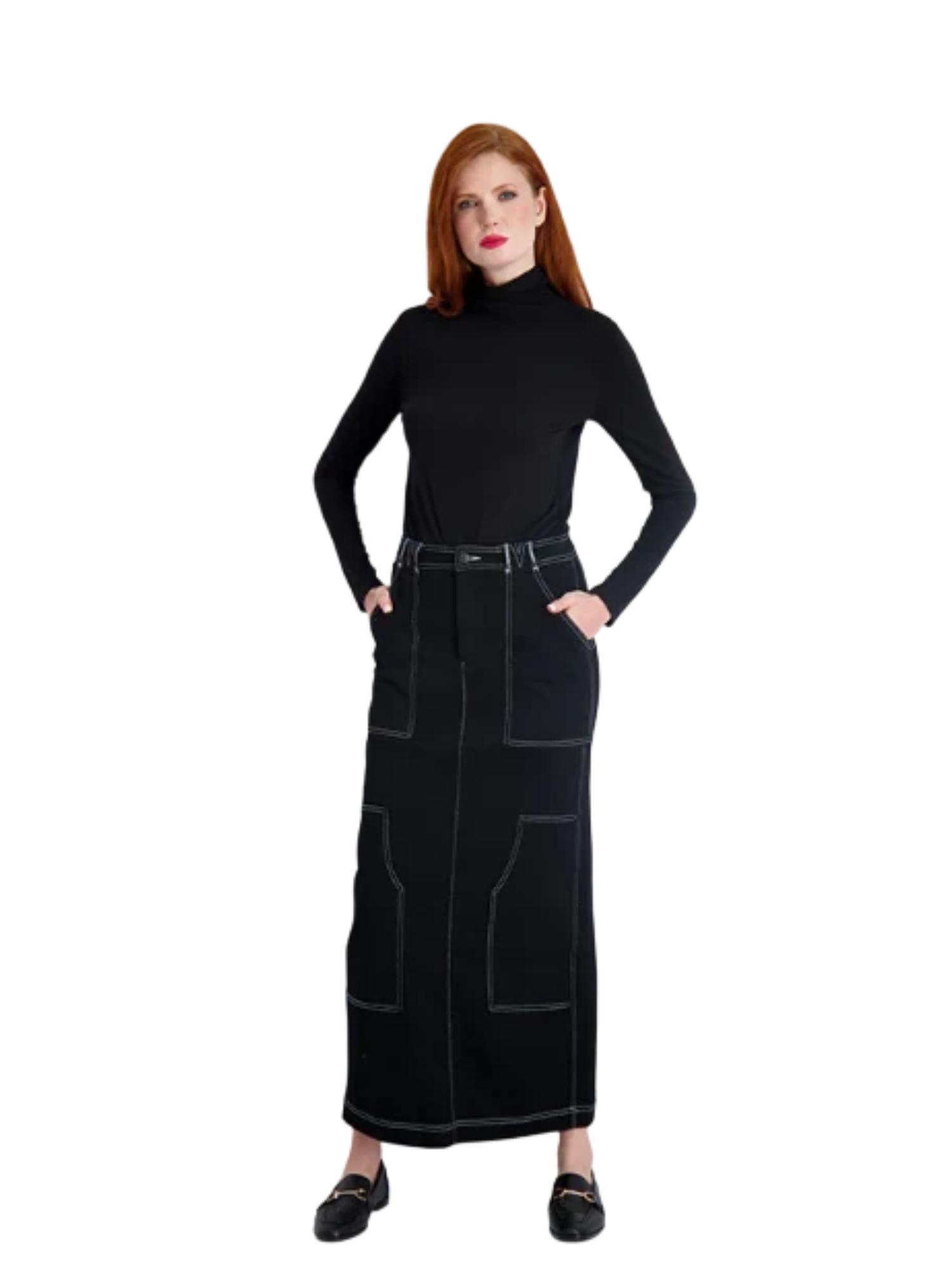 Pashmina Seamed Denim Skirt Product Image